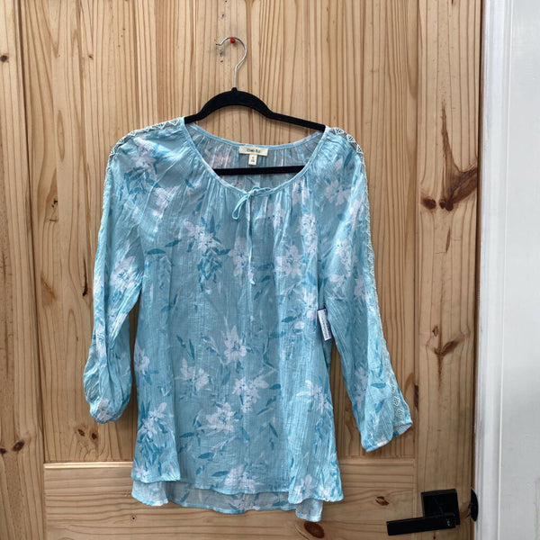 WOMENS COMO BLUE SKY BLUE CASUAL TOP L