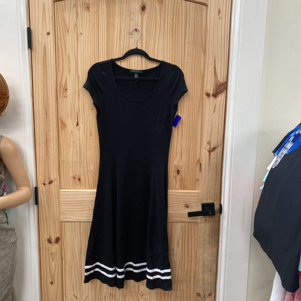 WOMENS RALPH LAUREN BLK/WHITE DRESS S