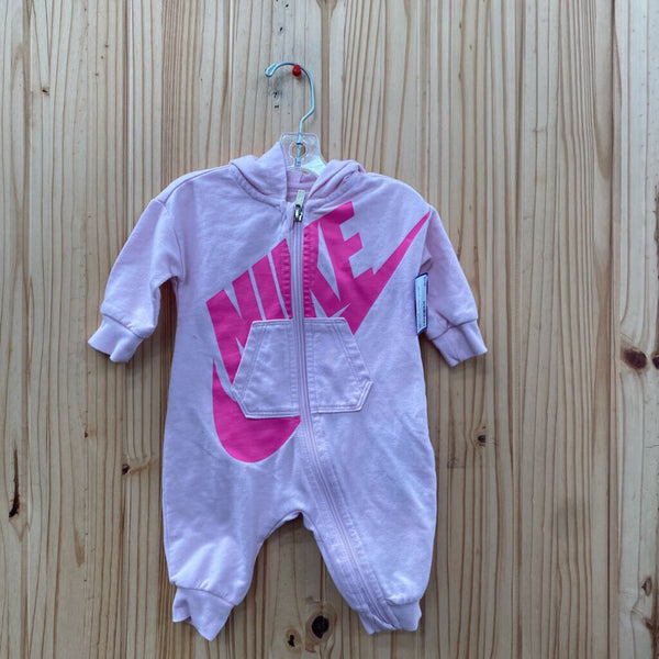 GIRLS NIKE ROMPER LS PINK 3M