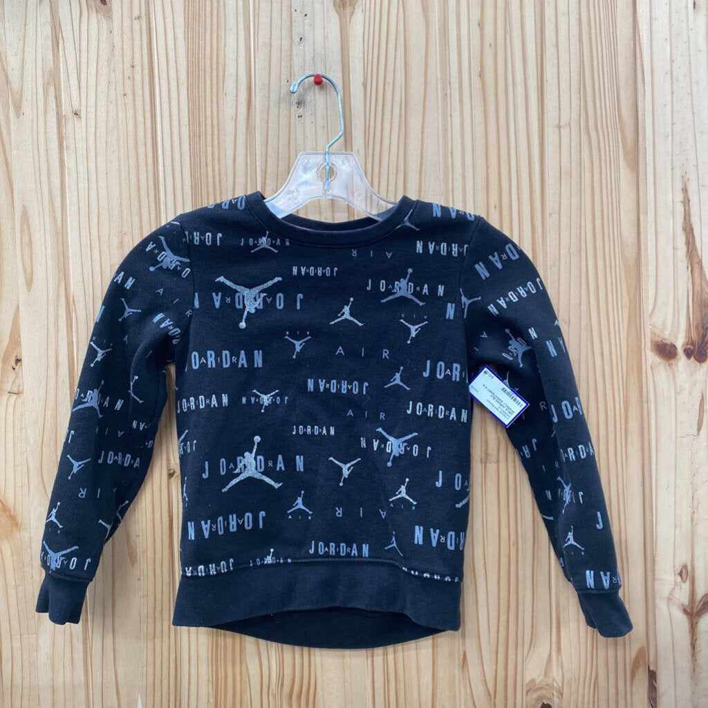 GIRLS JORDAN BLK SPARKLY SWEATSHIRT M 6