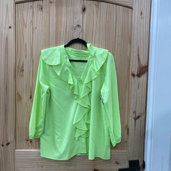 WOMENS NEON GREEN CASUAL TOP XL