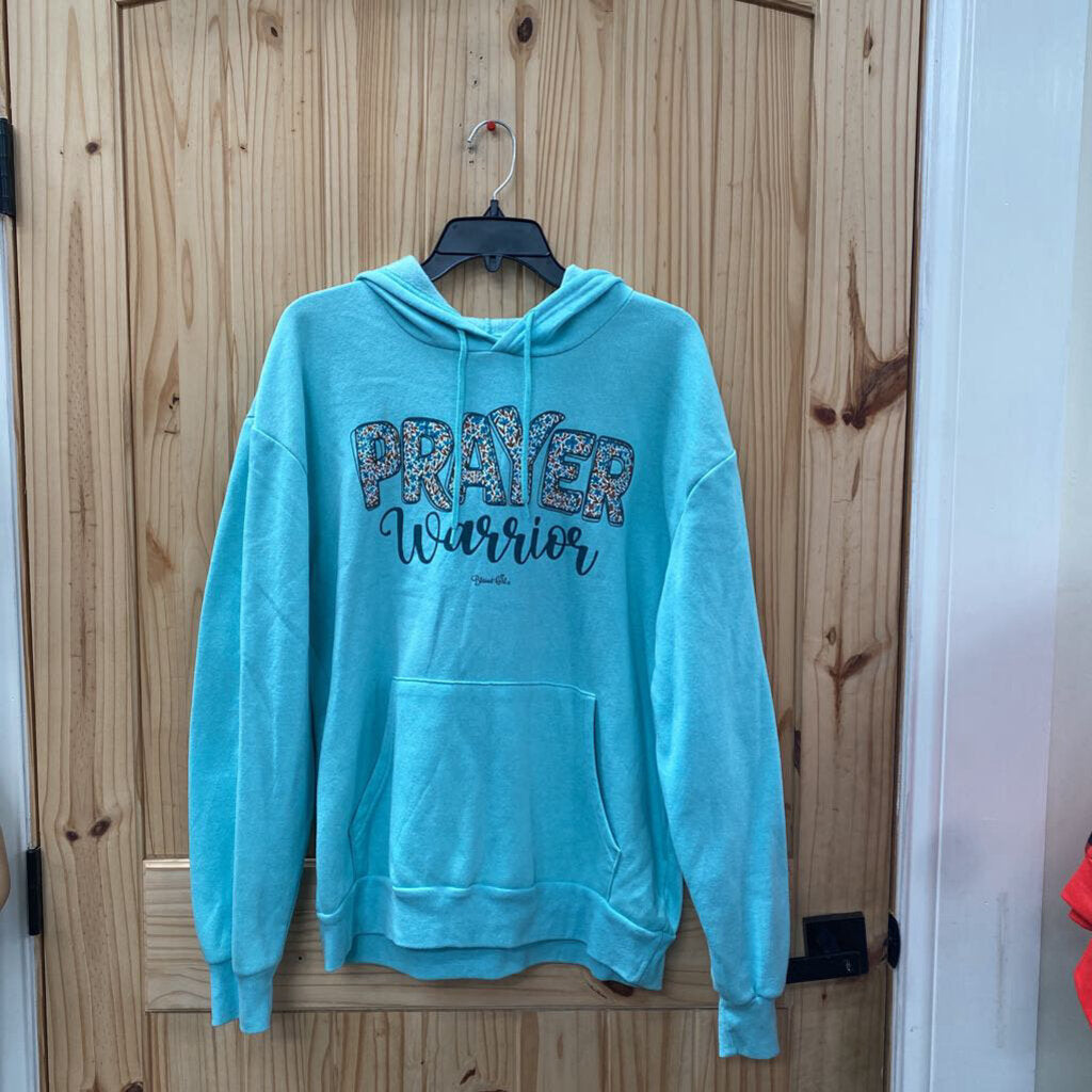 PRAYER WARRIOR HOODIE LT BLUE L