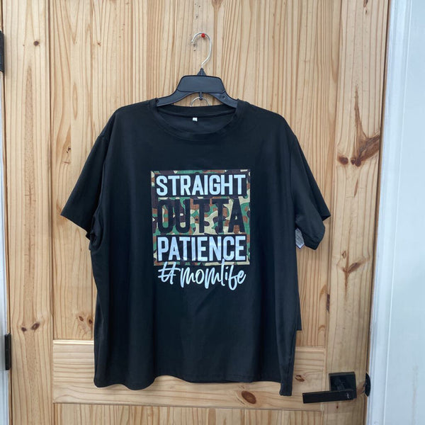 WOMENS STRAIGHT OUTTA PATIENCE 2PC SET BLK/CAMO #MOMLIFE 3XL