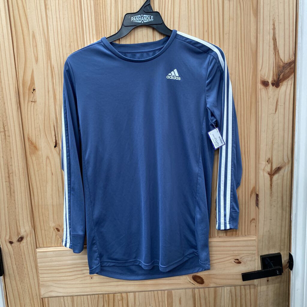 BOYS ADIDAS TEAL/WHITE LS SHIRT XL 18/20