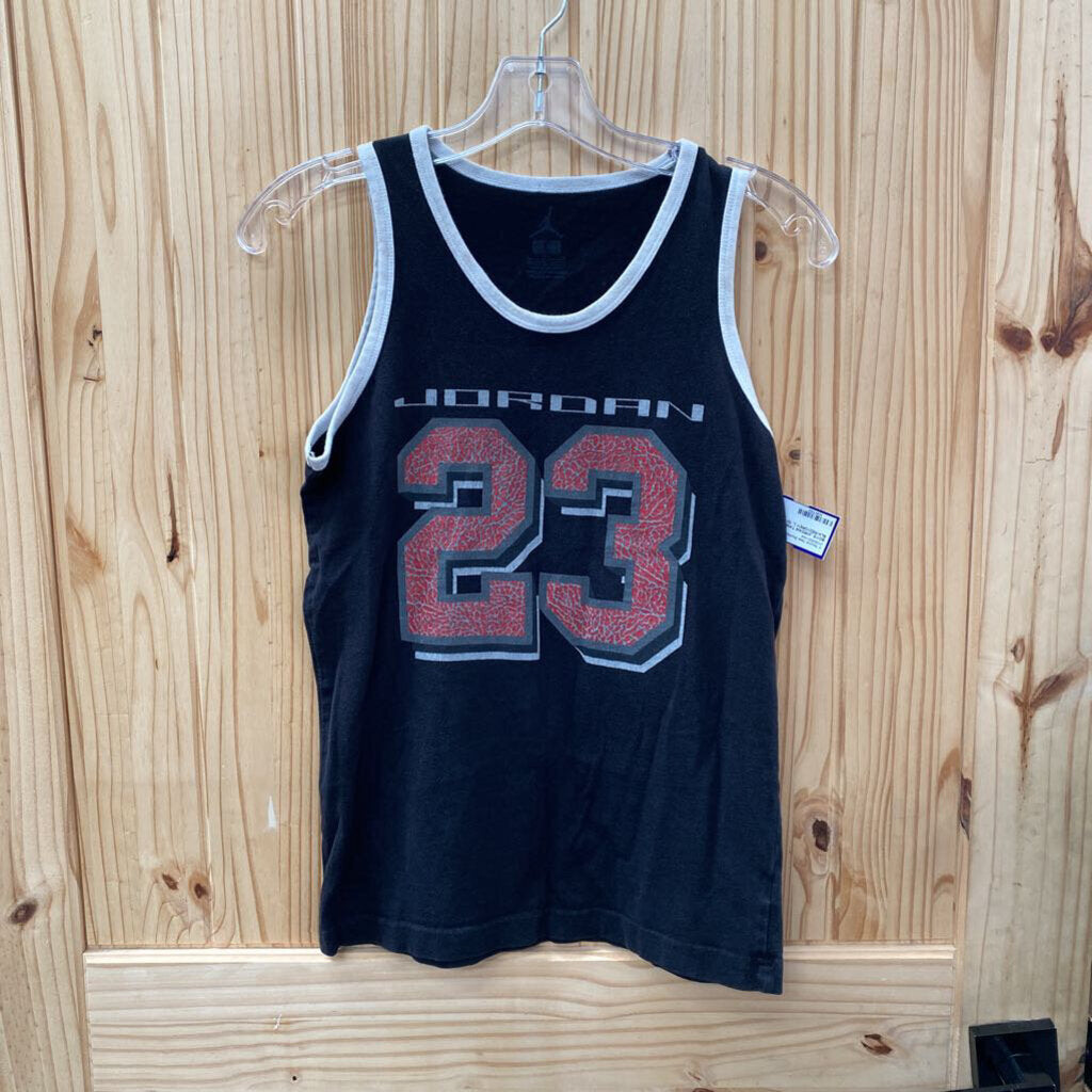 BOYS JORDAN TANK BLK/RED/GREY L 12/13