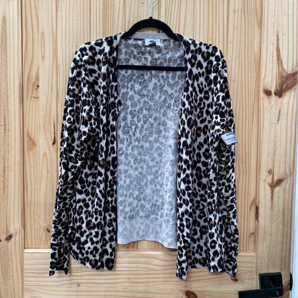 WOMENS OLD NAVY LEOPARD CARDIGAN XXL
