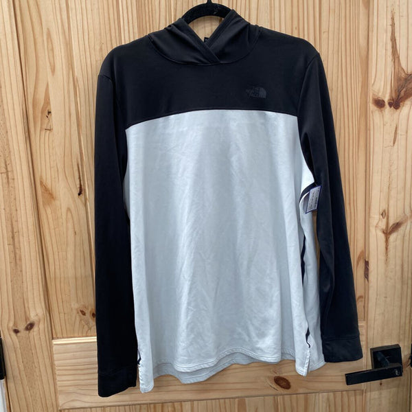 WOMENS THE NORTH FACE HOODED LS SHIRT GREY/BLK XL