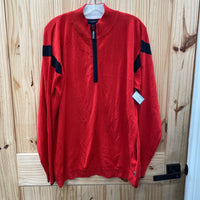 MENS BURBERRY GOLF LS SHIRT RED/BLK XL
