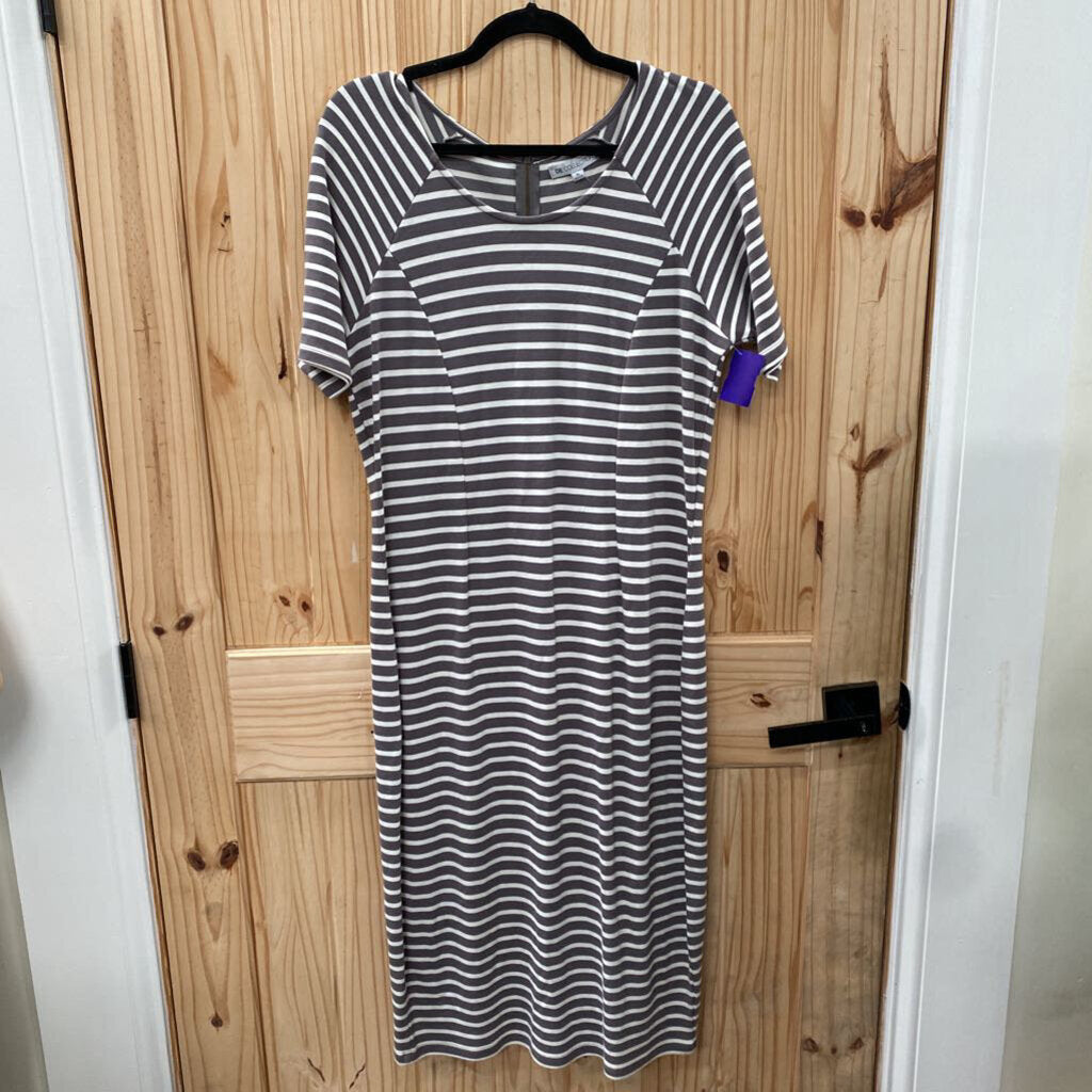WOMENS DE COLLECTION GREY/WHITE STRIPE DRESS XL NWT