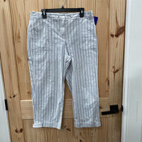 WOMENS JONES NEW YORK BLK/WHITE STRIPE CASUAL PANTS 14