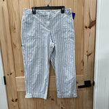 WOMENS JONES NEW YORK BLK/WHITE STRIPE CASUAL PANTS 14