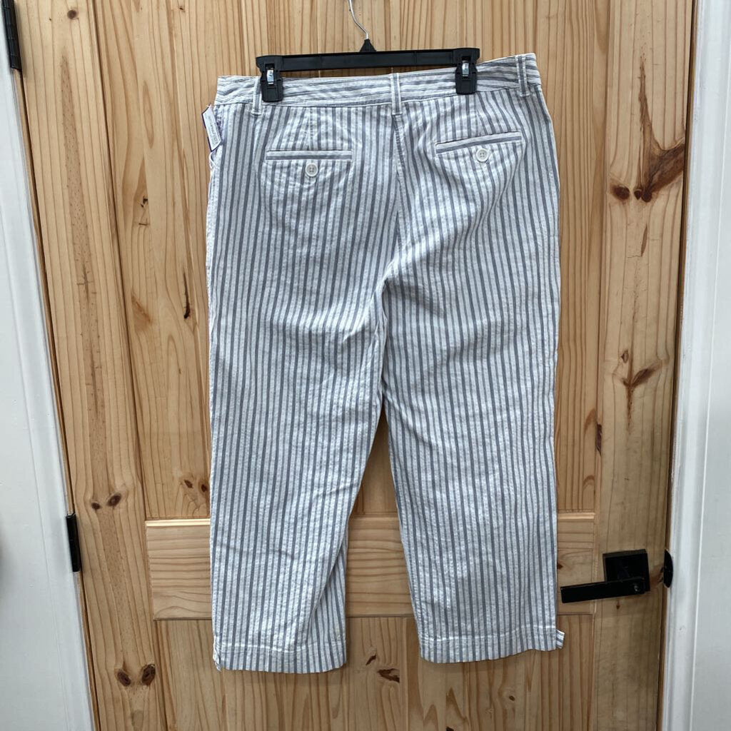 WOMENS JONES NEW YORK BLK/WHITE STRIPE CASUAL PANTS 14