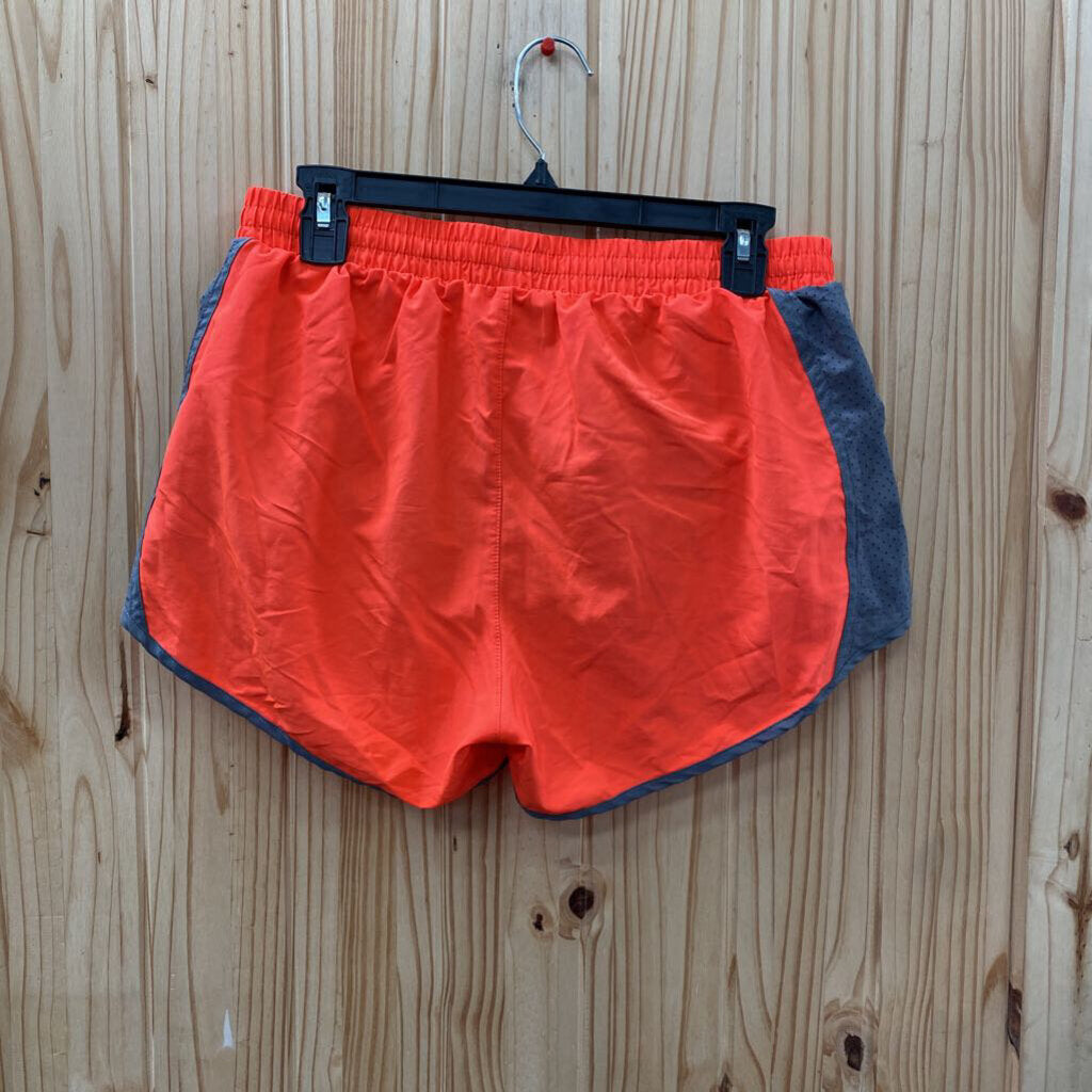 WOMENS UNDER ARMOUR SHORTS BRIGHT ORANGE/GREY M