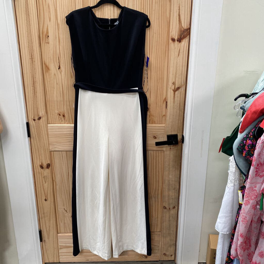 WOMENS DKNY CASUAL JUMPSUIT BLK/IVORY 8