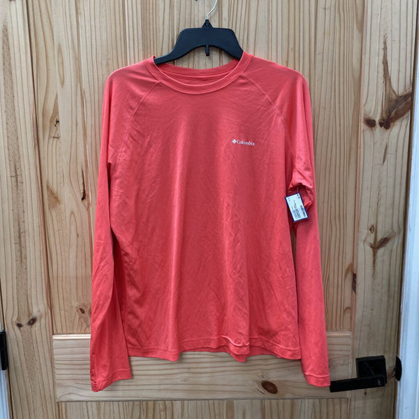 WOMENS COLUMBIA CORAL/WHITE LS SHIRT XL