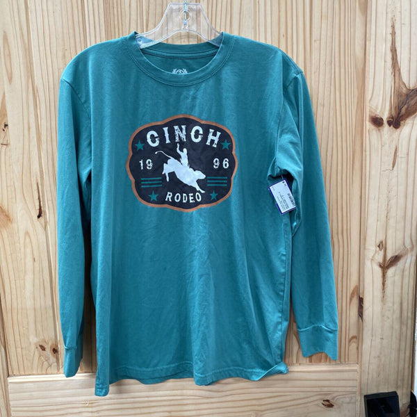 BOYS CINCH RODEO LS GREEN SHIRT L 12