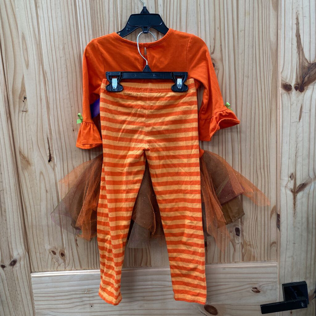 GIRLS RARE EDITIONS 2PC SET ORANGE W/UNICORN 4T