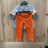 GIRLS EMILY ROSE 2PC SET ORANGE/SKY BLUE/TAUPE W/PUMPKINS 2T