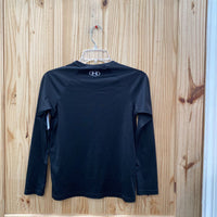 BOYS UNDER ARMOUR LS SHIRT BLK/WHITE YM 10
