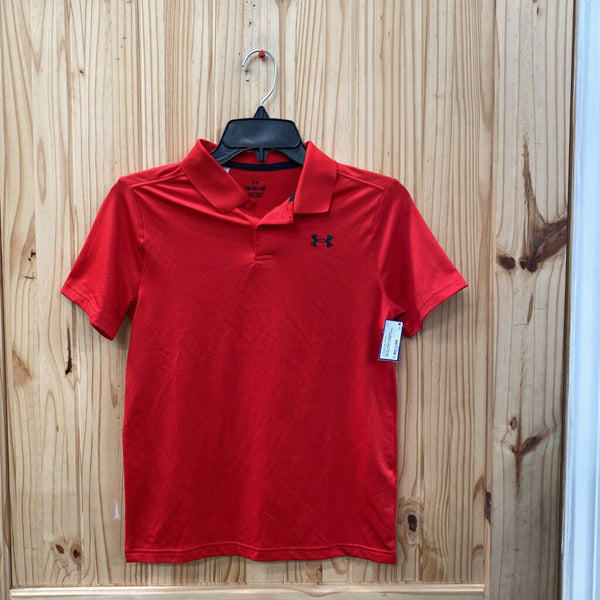 BOYS UNDER ARMOUR RED/BLK POLO SHIRT YM 10