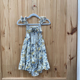 GIRLS JOIE LT BEIGE FLORAL SL DRESS