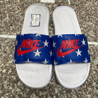 MENS NIKE SLIDES RED/WHITE/BLUE W/STARS 13