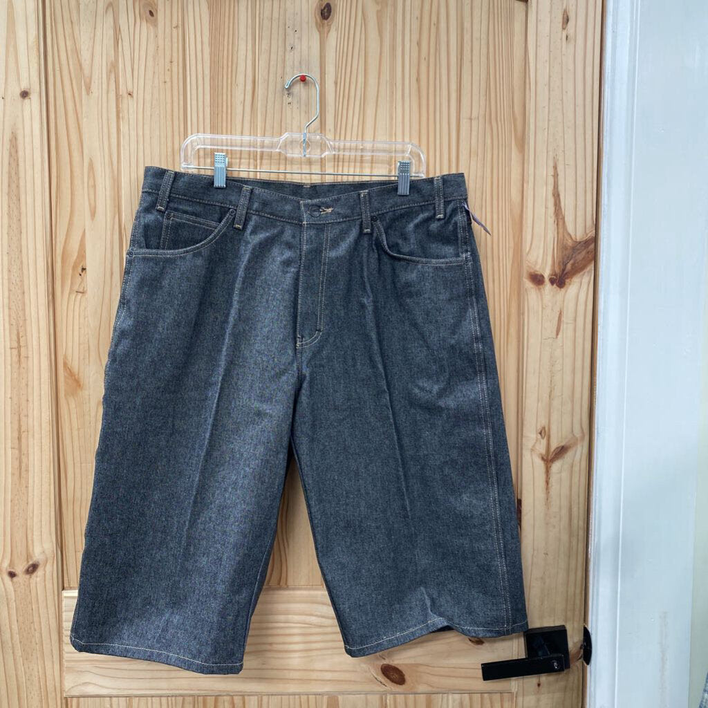MENS DICKIES BLK DENIM SHORTS 34