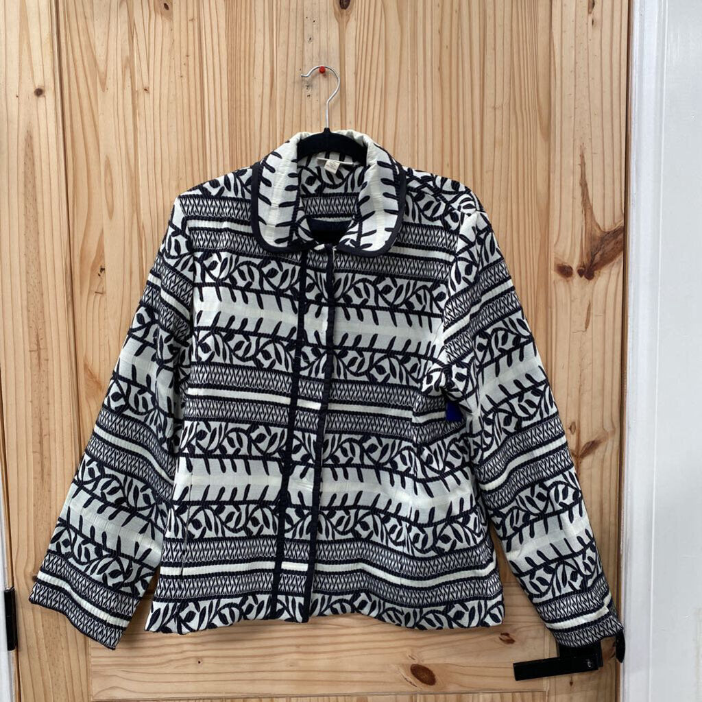 WOMENS APPLESEED'S BLK/WHITE CASUAL BLAZER PXL