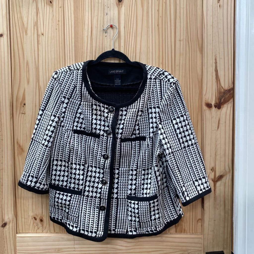 WOMENS LANE BRYANT BLK/WHITE CASUAL BLAZER 14/16 XL