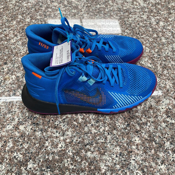 BOYS KYRIE IRVING NIKE SHOES BLUE/BLK/ORANGE 4Y