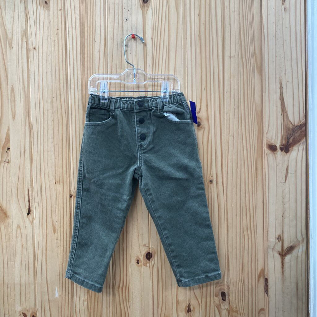 BOYS EASY PEASY OLIVE GREEN JEANS 2T