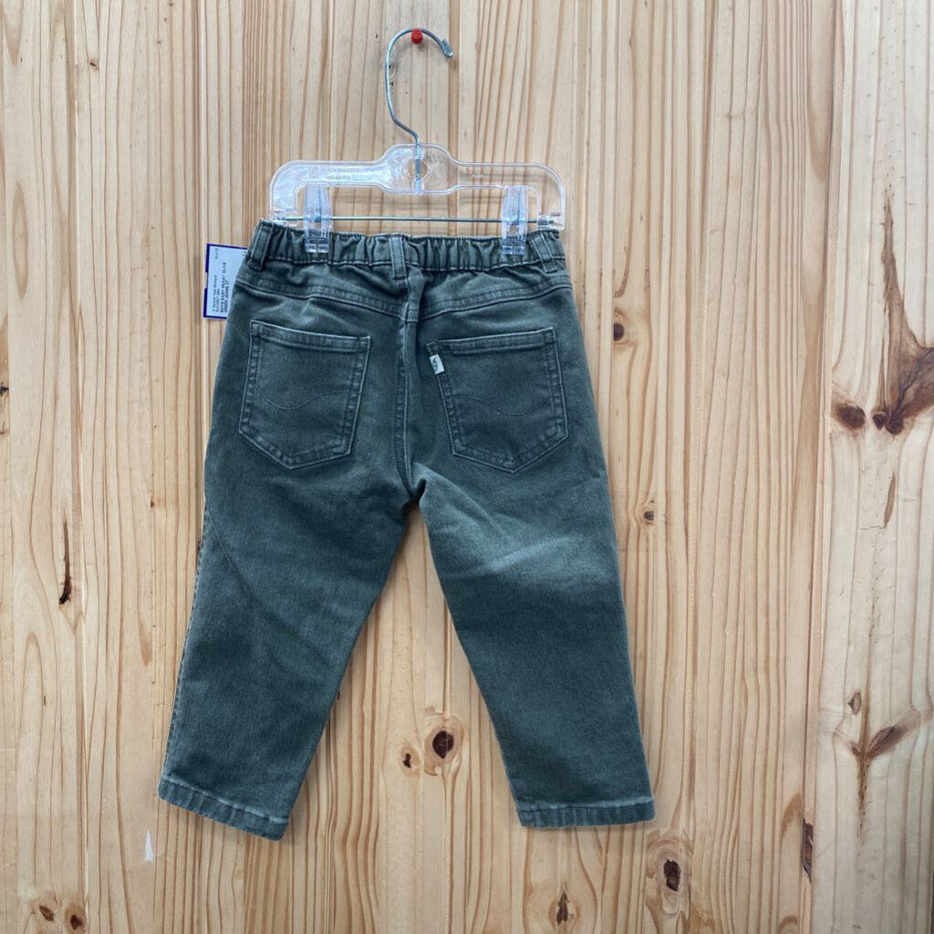 BOYS EASY PEASY OLIVE GREEN JEANS 2T