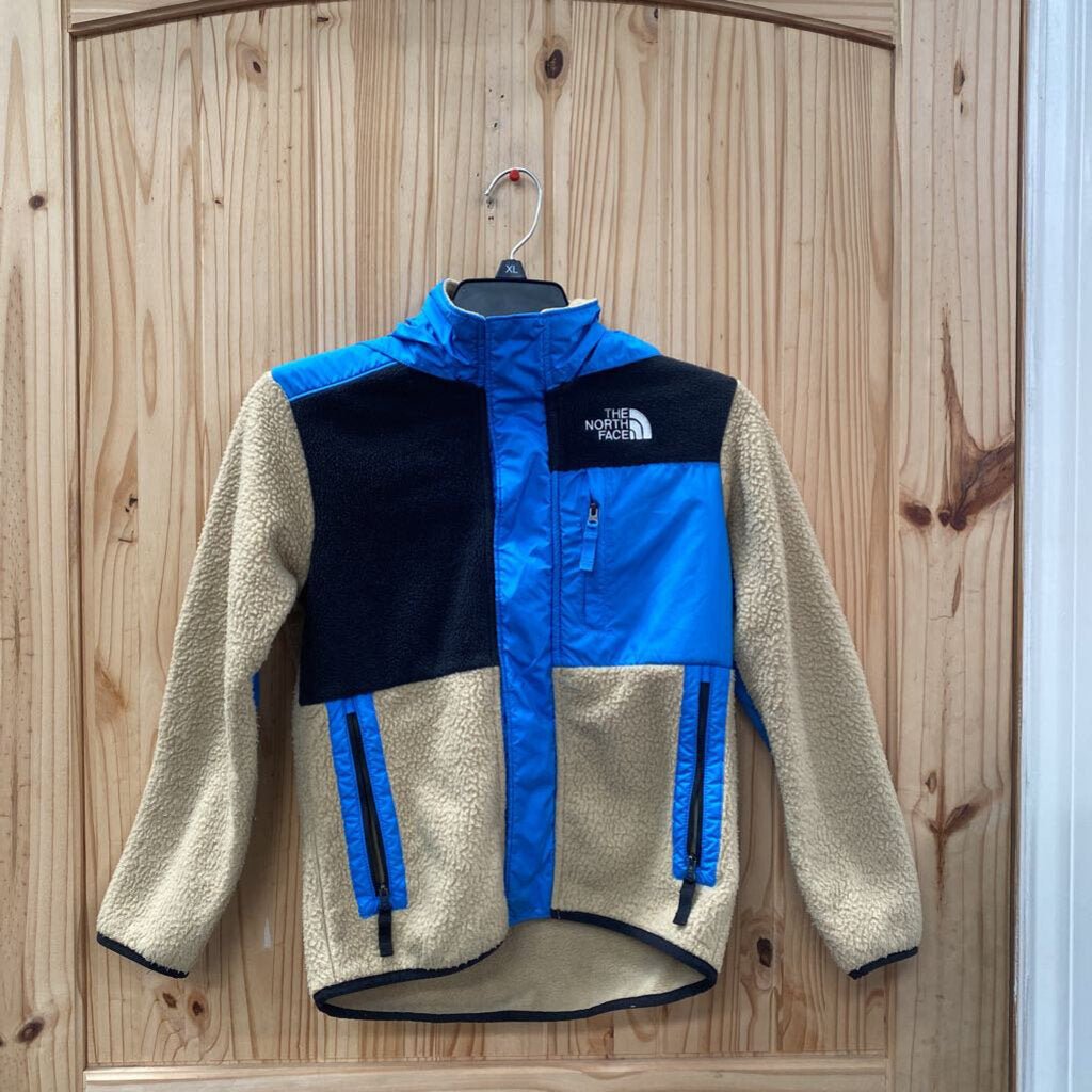 BOYS THE NORTH FACE JACKET TAN/NAVY BLUE/SKY BLUE M 10