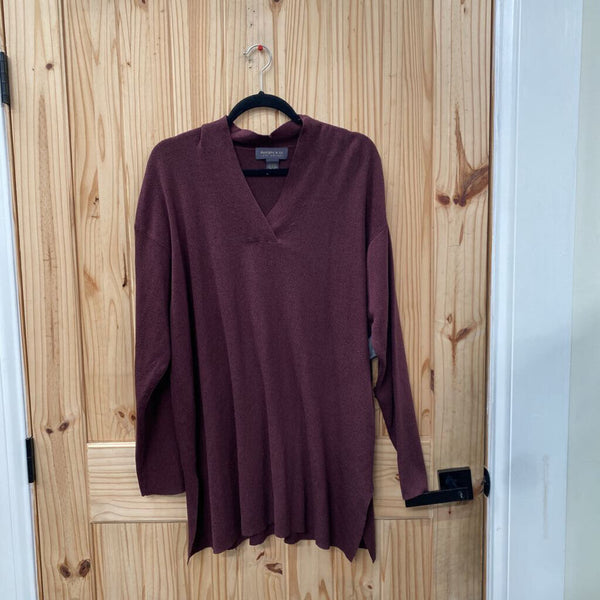 WOMENS DESIGNS & CO. DK WINE LS CASUAL TOP 26/28 3X/4X