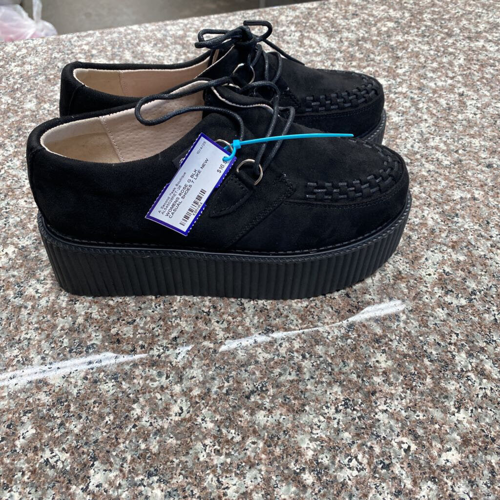 WOMENS ROSE G BLK CASUAL SHOES 7 LIKE NEW