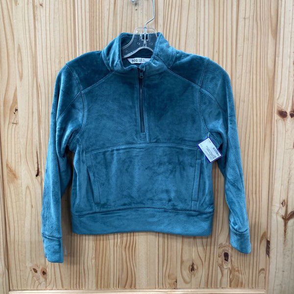 GIRLS DSG DK GREEN VELOUR PULLOVER S 8/9 NWT