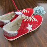 WOMENS RED SHOES W/WHITE STARS 9