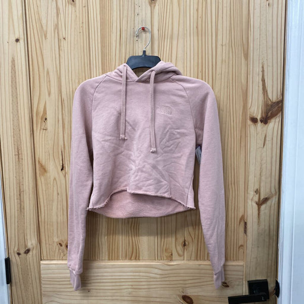 WOMENS THE NORTH FACE MAUVE CROP TOP HOODIE XS