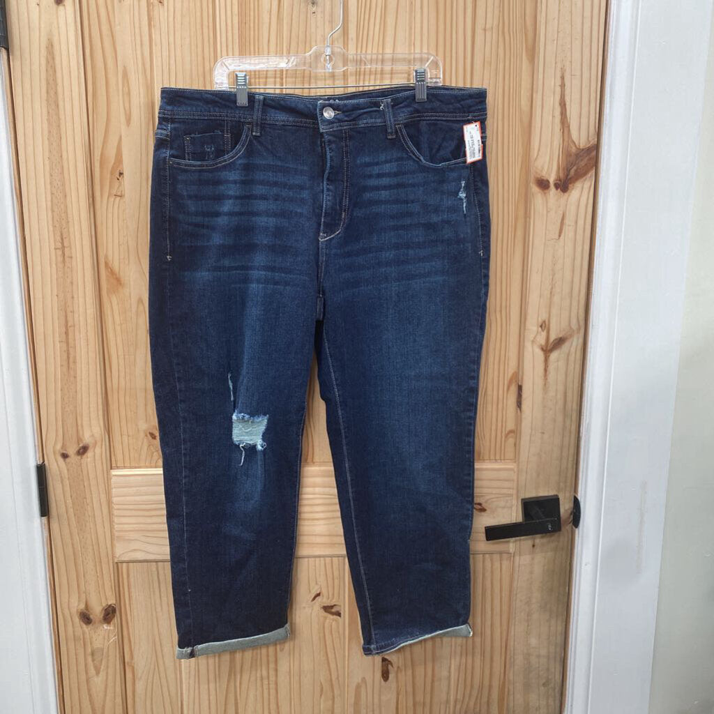 WOMENS TERRA & SKY DK DENIM DIST. JEANS 18W