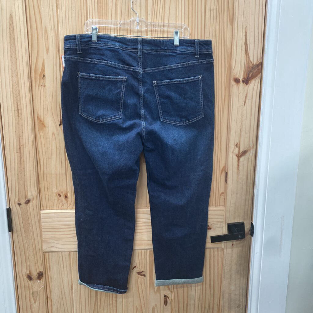 WOMENS TERRA & SKY DK DENIM DIST. JEANS 18W