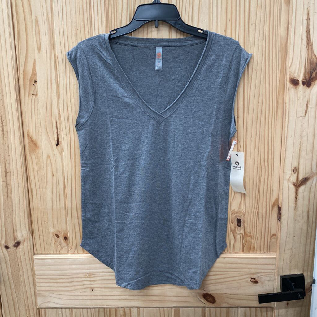WOMENS MONO B SL GREY TOP M NWT