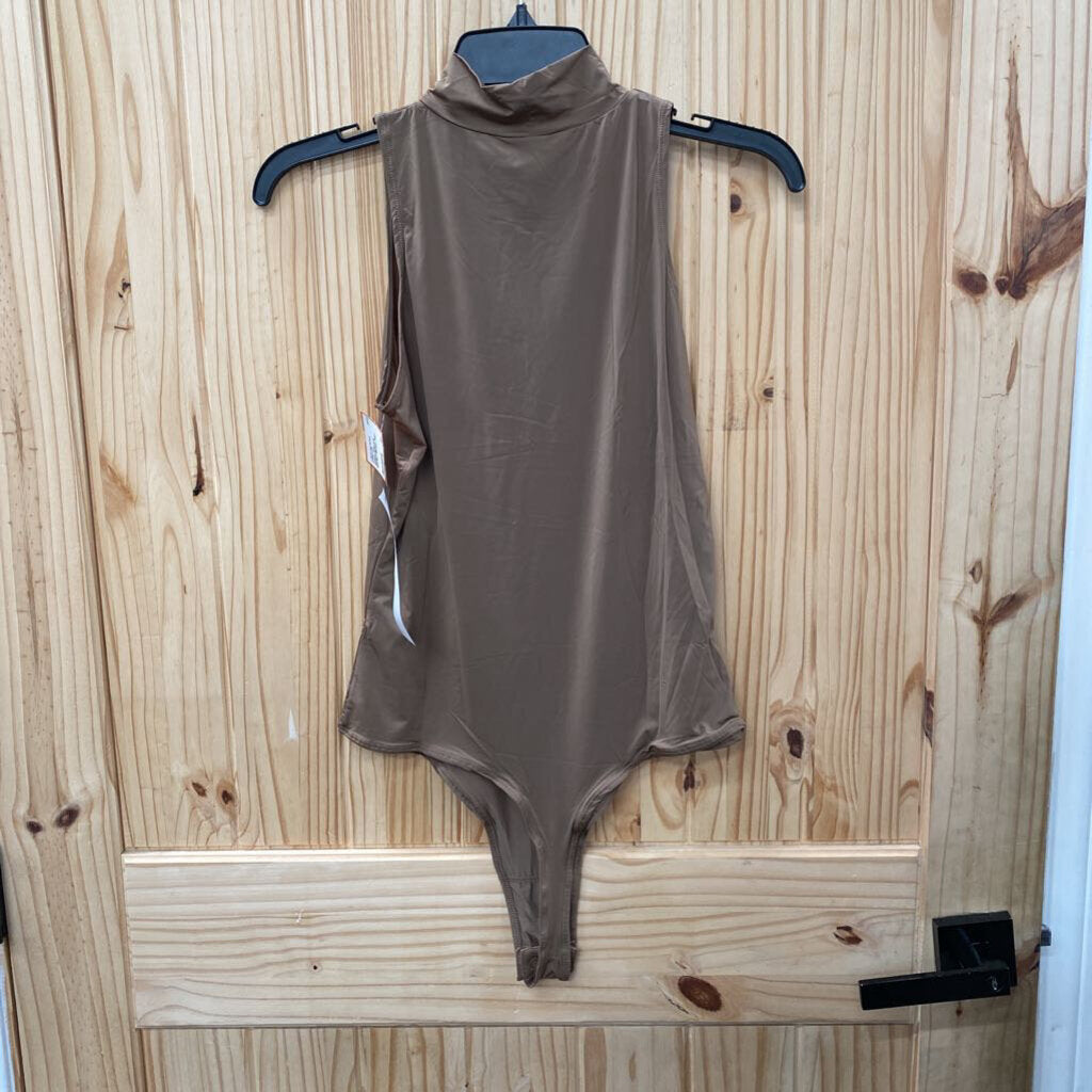 WOMENS MONO B SL BODYSUIT BROWN L NWT