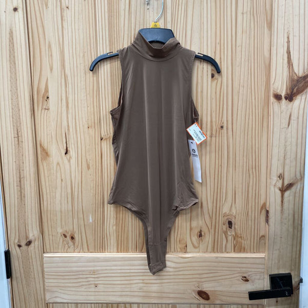 WOMENS MONO B SL BODYSUIT BROWN S NWT