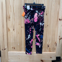 GIRLS JUSTICE LEGGINGS BLK/WHITE/PINK/BLUE 7 NWT