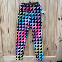GIRLS JUSTICE LEGGINGS BLK/PINK/ORANGE S 7/8 NWT