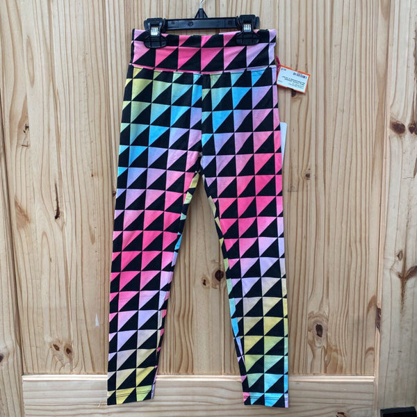 GIRLS JUSTICE LEGGINGS BLK/PINK/ORANGE S 7/8 NWT