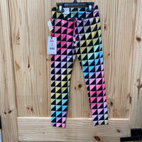 GIRLS JUSTICE LEGGINGS BLK/PINK/ORANGE S 7/8 NWT