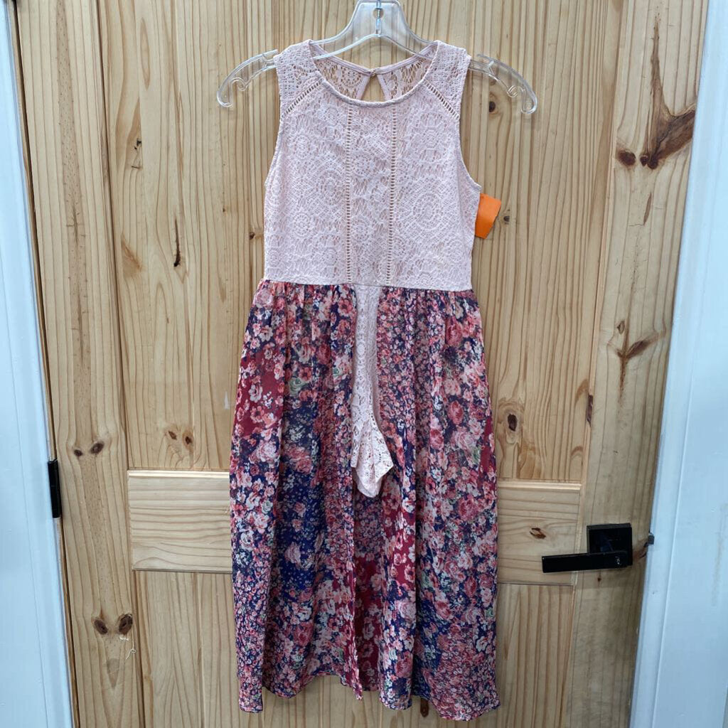 GIRLS SPEECHLESS SL PINK FLORAL ROMPER 10