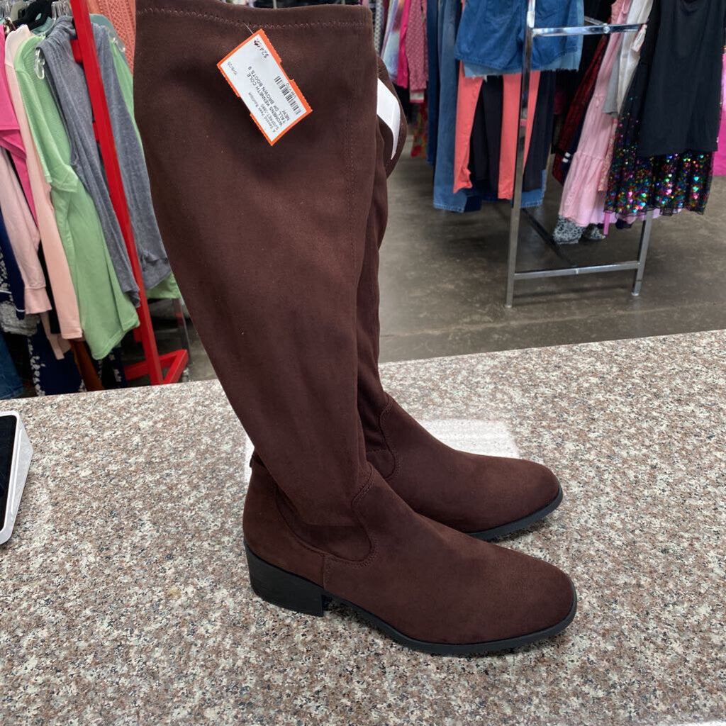 WOMENS KENNETH COLE TALL DK BROWN BOOTS 9 NEW