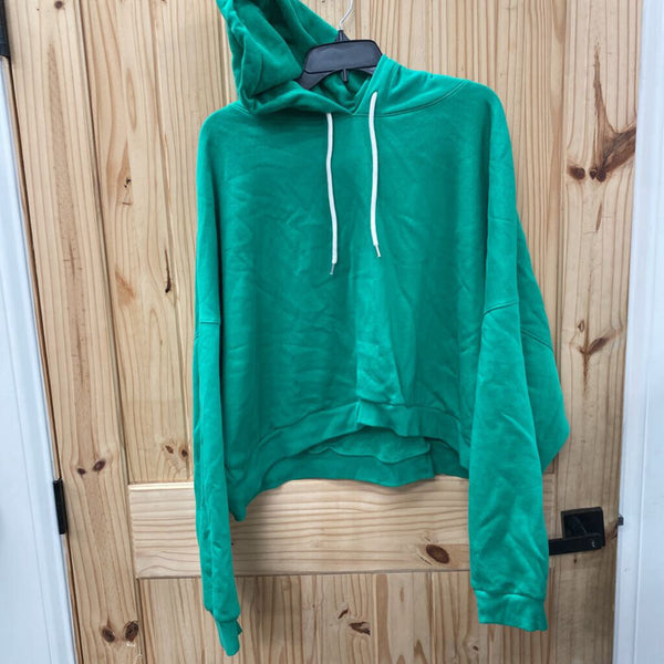 WOMENS GAP CROP TOP HOODIE GREEN XXL